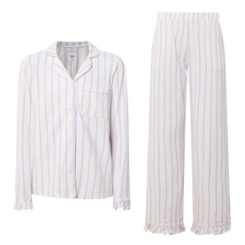 Ruffle Cuff Striped Pyjama Set