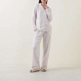 Ruffle Cuff Striped Pyjama Set