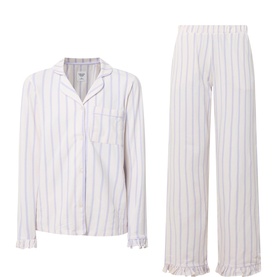 Ruffle Cuff Striped Pyjama Set