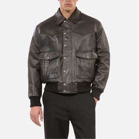 Oversized Leather Flight Jacket