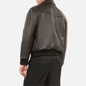 Oversized Leather Flight Jacket