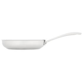Stellar Origin Steel frying pan in silver stainless steel with long handle, part of seven-piece cookware set