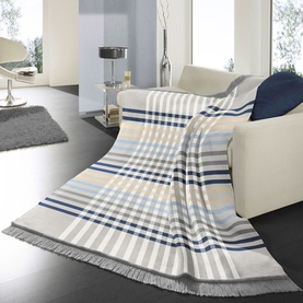 Border Check Blanket Blue