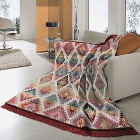 Ikat Diamond Blanket Bordeaux