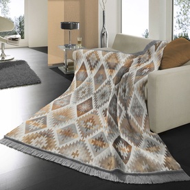 Ikat Diamond Blanket Natural