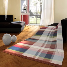 Panel Check Blanket Bordeaux