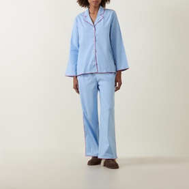 Contrast Piping Pyjama Set