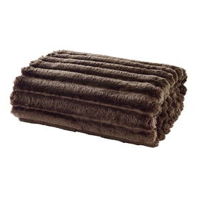 Alnick Fleece Ribbed Throw Mocha