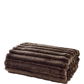 Alnick Fleece Ribbed Throw Mocha