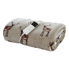 Sterling Stag Heated Throw Mocha