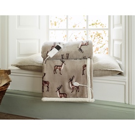 Sterling Stag Heated Throw Mocha