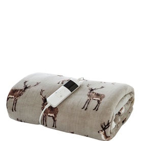 Sterling Stag Heated Throw Mocha