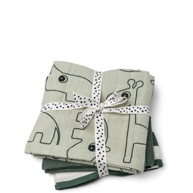 Deer Friends Burp Cloth 3-Pack Green