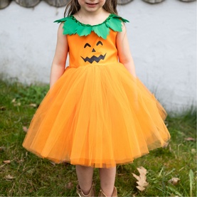 Pumpkin Patch Princess Dress & Hairband Set