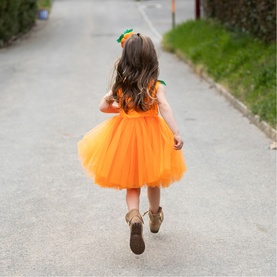 Pumpkin Patch Princess Dress & Hairband Set