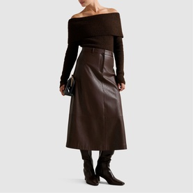 Jaelyn Faux Leather A-Line Skirt