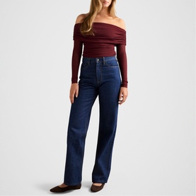 Kaia Ruched Mesh Bardot Top