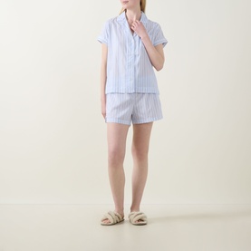 Monogram Logo Striped Pyjama Shorts Set