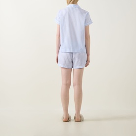 Monogram Logo Striped Pyjama Shorts Set