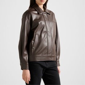 Maxine Faux Leather Bomber Jacket
