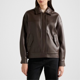 Maxine Faux Leather Bomber Jacket