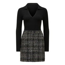 Paisley Boucle Mix Mini Dress