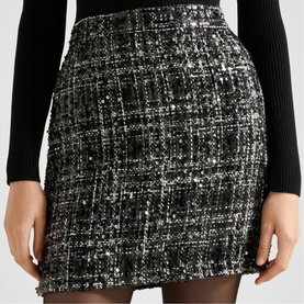 Paisley Boucle Mix Mini Dress