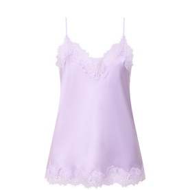 Lace Trim Silk Cami