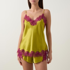 Lace Trim Silk Cami