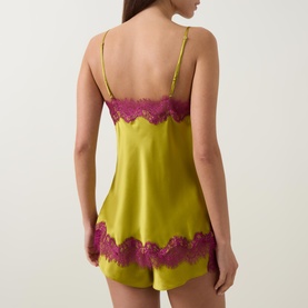 Lace Trim Silk Cami