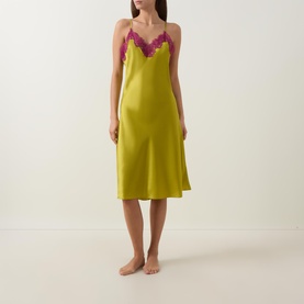 Lace Trim Silk Chemise