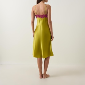 Lace Trim Silk Chemise