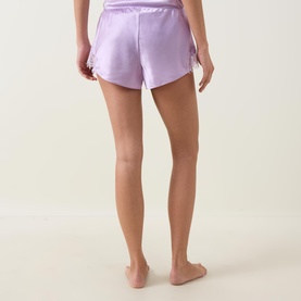 Lace Trim Silk Shorts