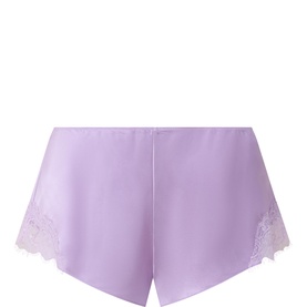 Lace Trim Silk Shorts