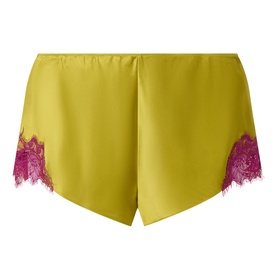 Lace Trim Silk Shorts