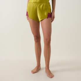 Lace Trim Silk Shorts