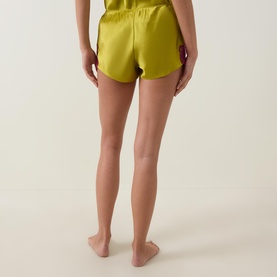 Lace Trim Silk Shorts