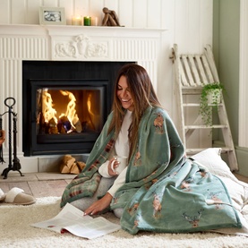 Heated Throw Highland Multi