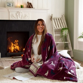 Heated Throw Hounds Multi