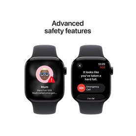 Watch 11 42mm Black Aluminium Case with Black Sports Band M/L