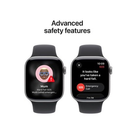 Watch 11 42mm Space Grey Aluminium Black Band M/L