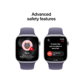 Watch 11 42mm Silver Aluminium Case with Purple Fog Sport Band M/L