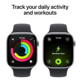 Watch 11 46mm Space Grey Aluminium with Black Band S/M