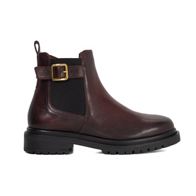 Paused Leather Buckle Detail Chelsea Boots