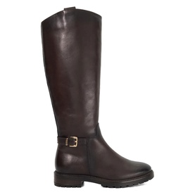 Tabbey Buckle Leather Knee High Boots