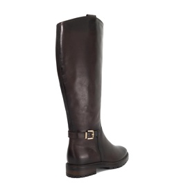 Tabbey Buckle Leather Knee High Boots