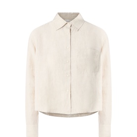 Patch Pocket Cropped Linen Shirt