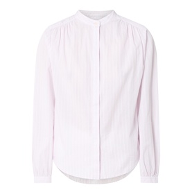 Striped Band Collar Blouse