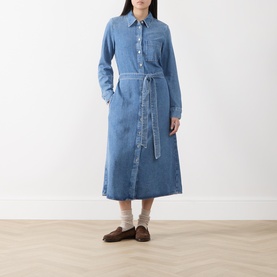 Belted Denim Shirt Dress