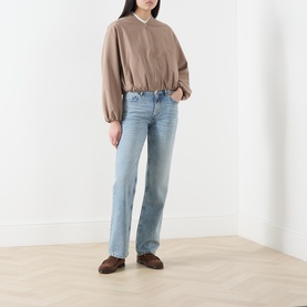 Blouson Cropped Bomber Jacket